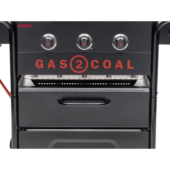 Char-Broil Gas2Coal 330 Special Edition kaasu- ja hiiligrilli, 10,1 kW, 62 × 43 cm