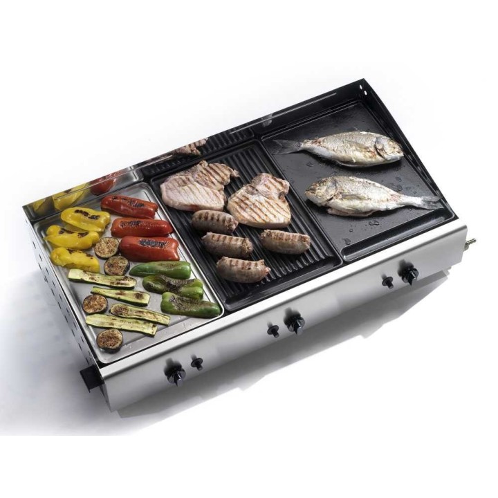 Ompagrill Trio01/Cover/M plancha-kaasugrilli, 6,9 kW, 84 cm