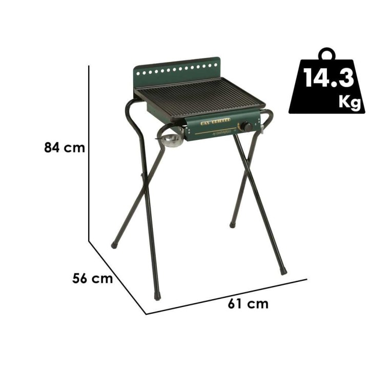 Ompagrill 4043 GHIV/M kaasugrilli, 3,7 kW, valurautaparila 40 × 43 cm