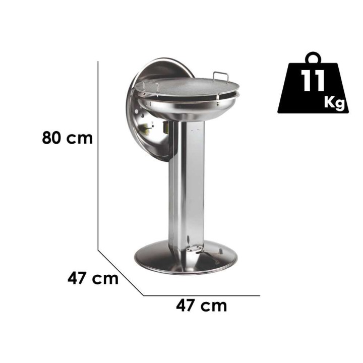 Ompagrill EDDI Pellet Pro 4780/Cover pellettigrilli, 47 cm, ruostumaton teräs