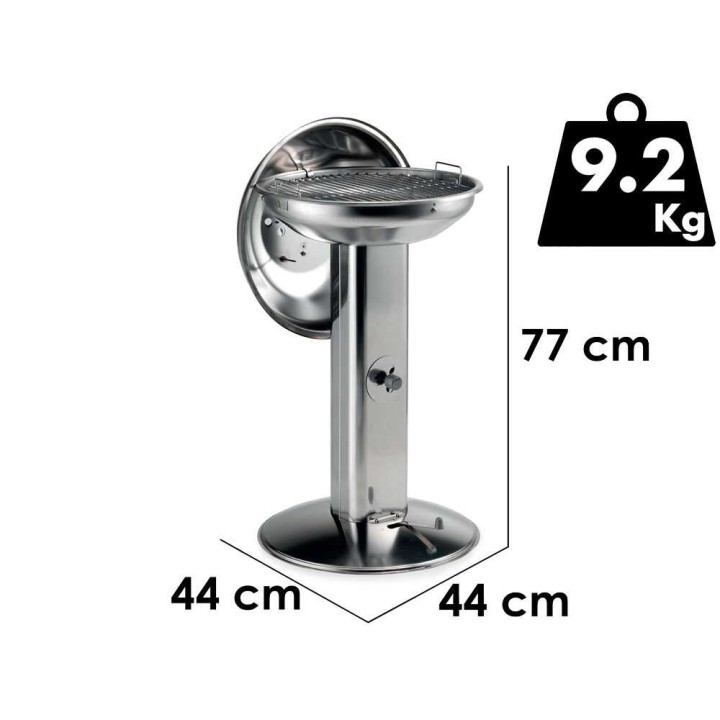 Ompagrill 60480/Cover hiiligrilli, ruostumaton teräs, Ø 44 cm