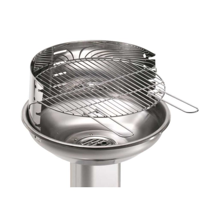 Ompagrill 60480/New hiiligrilli, ruostumaton teräs, Ø 44 cm, 4 korkeutta