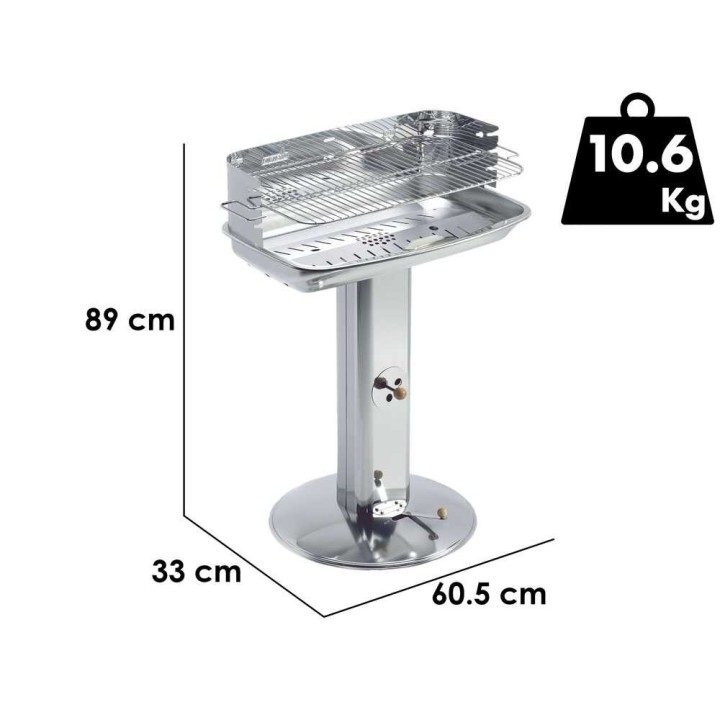 Ompagrill 60-40 Venus/C Pro System -hiiligrilli, ruostumaton teräs, 60,5 × 33 cm