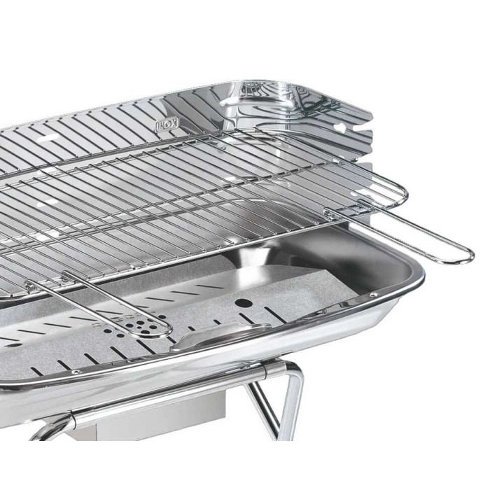 Ompagrill 60-40/XC Inox -hiiligrilli, 60 × 36 cm, ruostumaton teräs