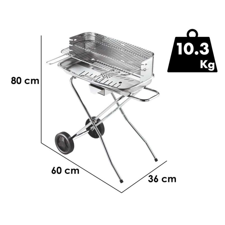 Ompagrill 60-40/RC Pro -hiiligrilli, 60 × 36 cm, 4 korkeutta