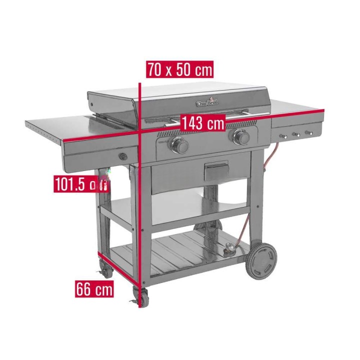 Char-Broil Versa-Tile kaasugrilli, 8,7 kW, 70 × 50 cm