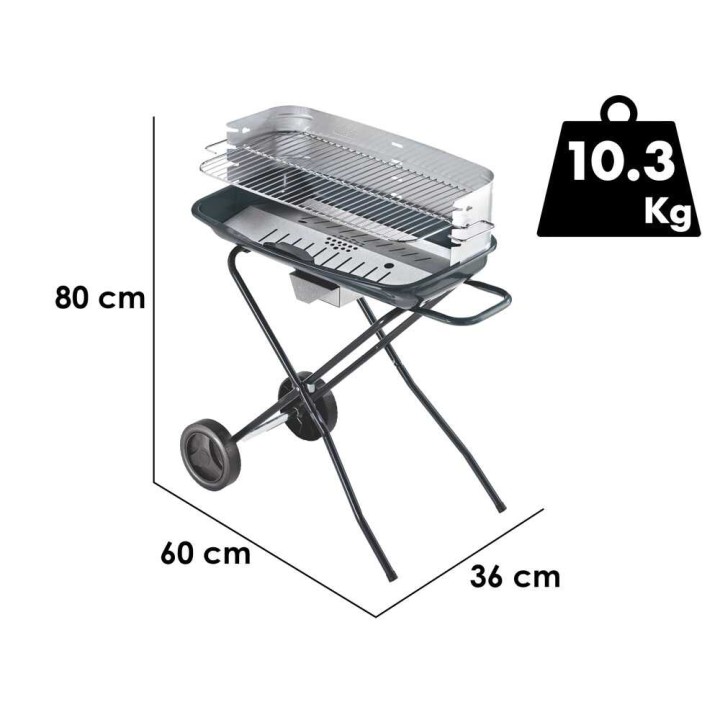 Ompagrill 60 40 C hiiligrilli 60 36 cm 4 korkeudensäätöä