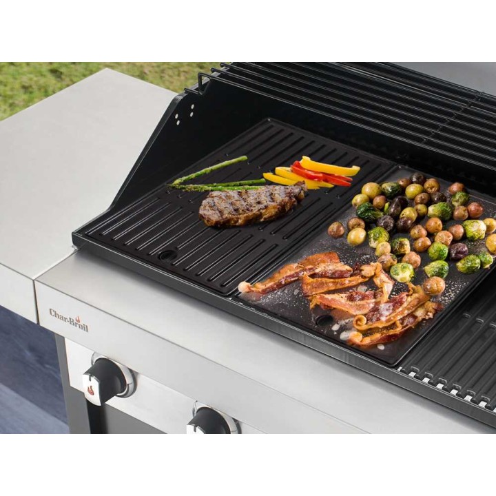 Char-Broil käännettävä valurautaparila kolmipolttimiseen grilliin, 44 × 22 × 2,5 cm