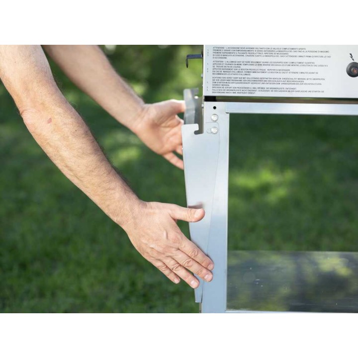Ompagrill Carrello Pro Inox grillikärry, ruostumaton teräs, 128,5 × 46 × 76 cm
