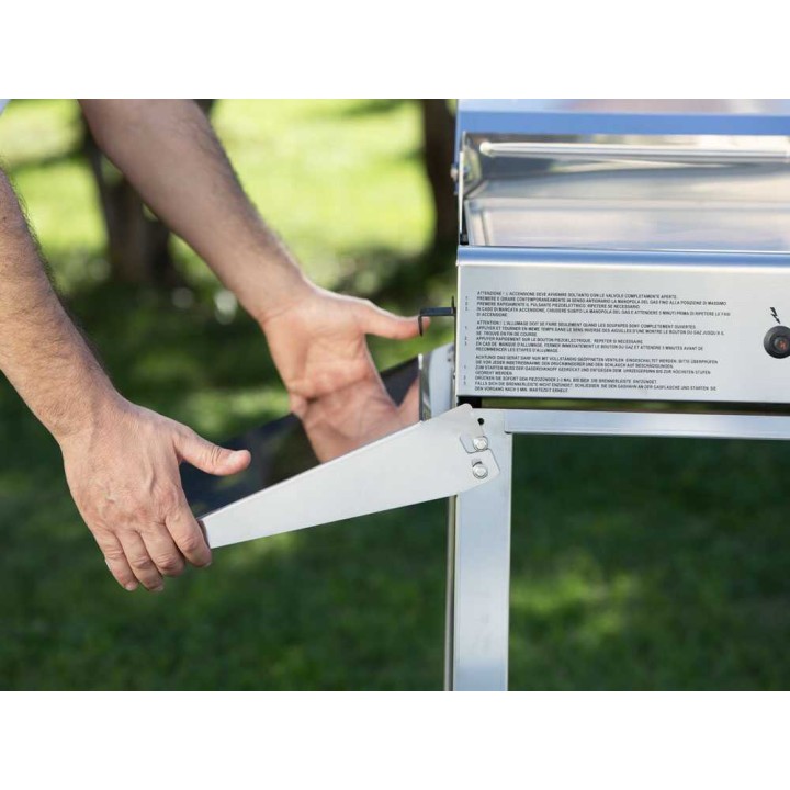 Ompagrill Carrello Pro Inox grillikärry, ruostumaton teräs, 128,5 × 46 × 76 cm