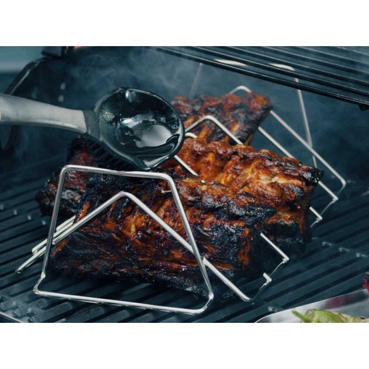 Grill+ Char-Broil ribsi- ja paistoteline, ruostumaton teräs