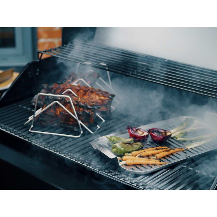 Grill+ Char-Broil ribsi- ja paistoteline, ruostumaton teräs
