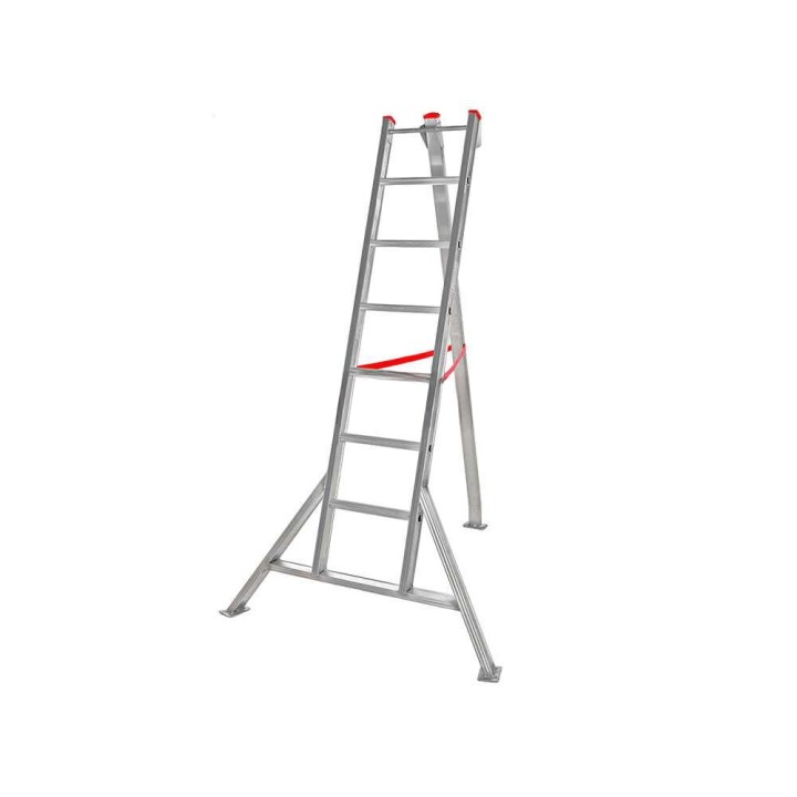Nuova Country kolmijalkainen alumiinitikas, 7 askelmaa, 210 cm