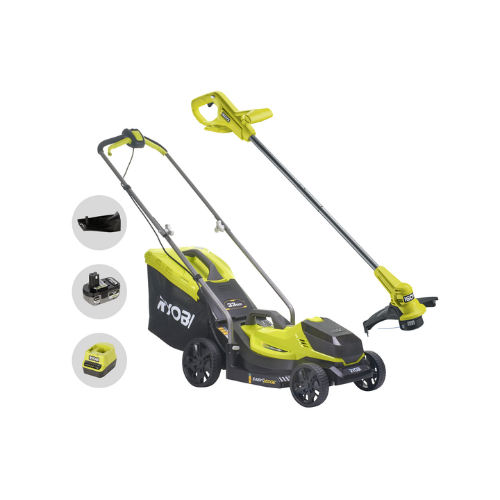 Ryobi RLM18X33B50LT23A akkuruohonleikkuri ja reunaleikkuri 18 V 5 Ah 33 cm 23 cm