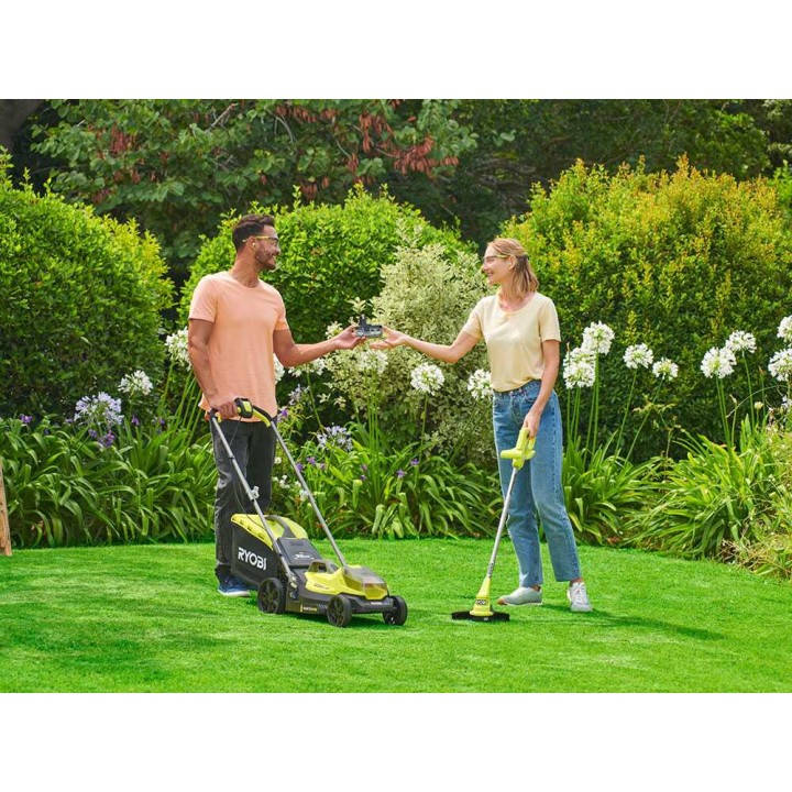 Ryobi RLM18X33B50LT23A akkuruohonleikkuri ja reunaleikkuri, 18 V, 5 Ah, 33 cm + 23 cm