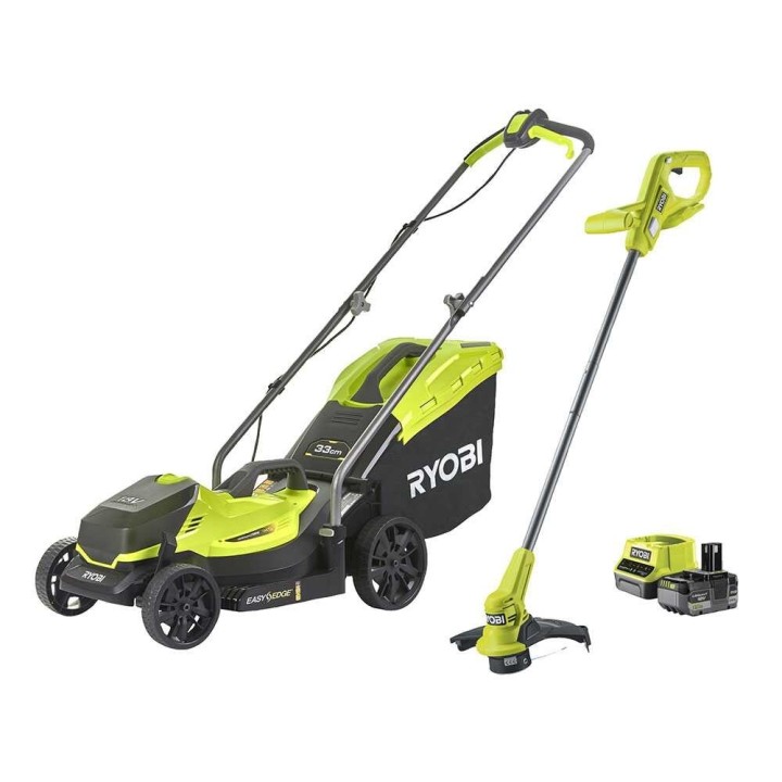 Ryobi RLM18X33B50LT23A akkuruohonleikkuri ja reunaleikkuri, 18 V, 5 Ah, 33 cm + 23 cm