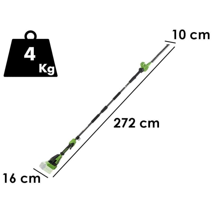 Greenworks PH40B01-01 akkukäyttöinen pensasleikkuri varrella, 40 V, 51 cm