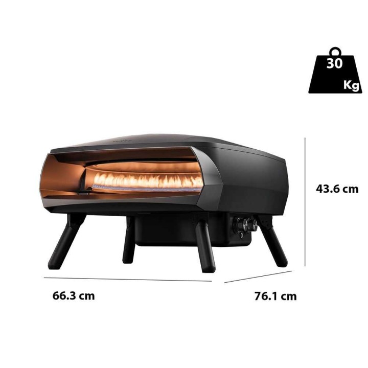 Witt Etna Rotante grigio kaasukäyttöinen pizzauuni, pyörivä kivi