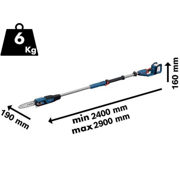 Bosch Professional GKE 18V-25T akkuoksasaha teleskooppivarrella, 18 V, 8 Ah