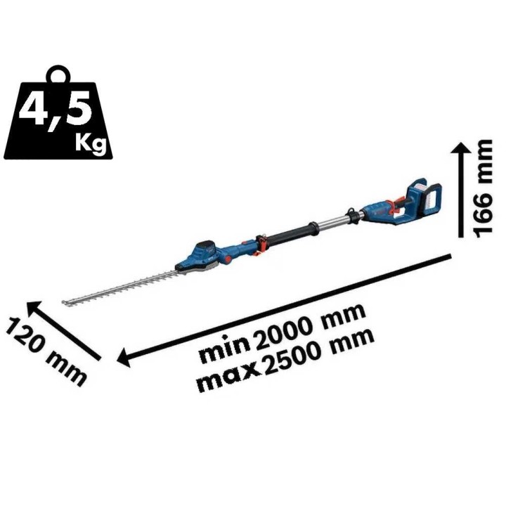 Bosch Professional GHE 18V-50T akkukäyttöinen teleskooppipensasleikkuri, 18 V, 50 cm