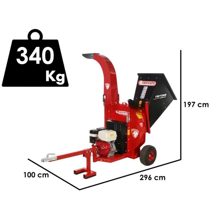 Ceccato Tritone Monster GX 390 biotriturari, Honda 13 HP, oksille enintään 100 mm