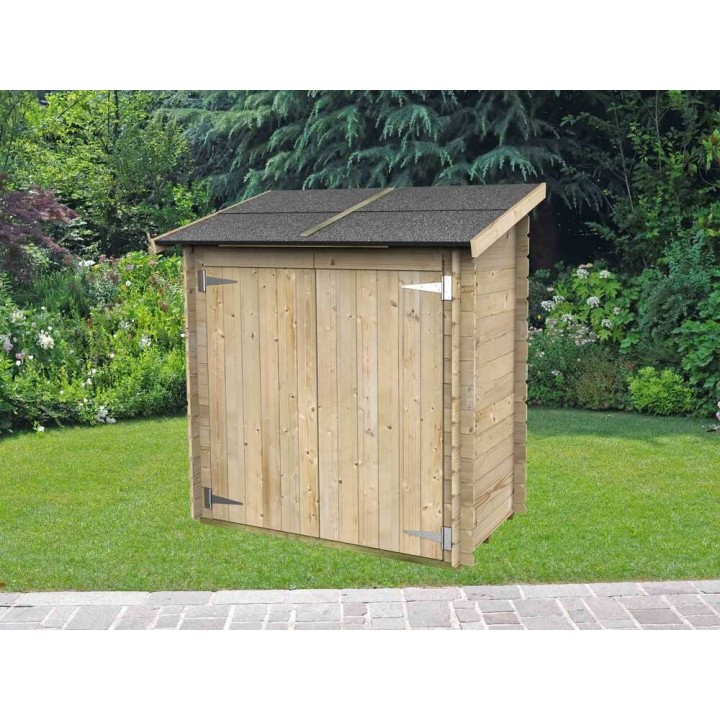 Ambrogio 155x85 puinen puutarhavaja työkaluille, 155 × 85 × 165 cm, lattia ja katto