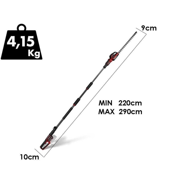 Einhell GP-HH 18/50 Li T BL -pensasleikkuri, 18 V, teleskooppivarsi 220–290 cm, ilman akkua ja laturia