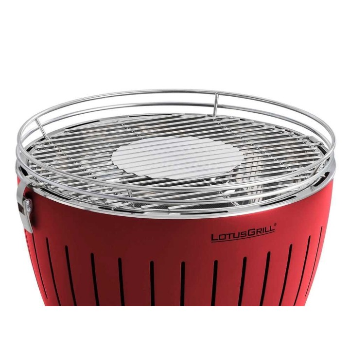 LotusGrill LG G34 U RD kannettava hiiligrilli, punainen, Ø 35 cm, 962 cm²