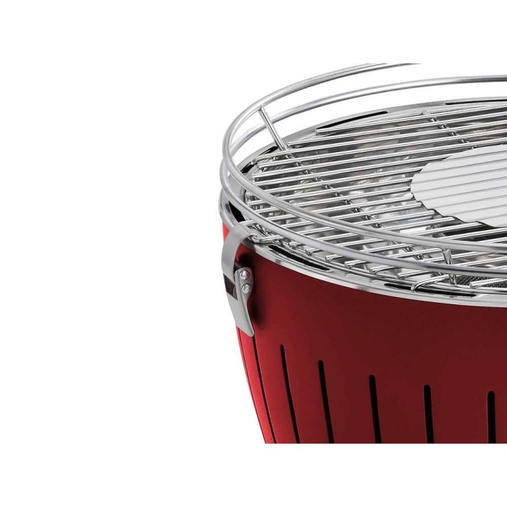 LotusGrill LG G34 U RD kannettava hiiligrilli, punainen, Ø 35 cm, 962 cm²