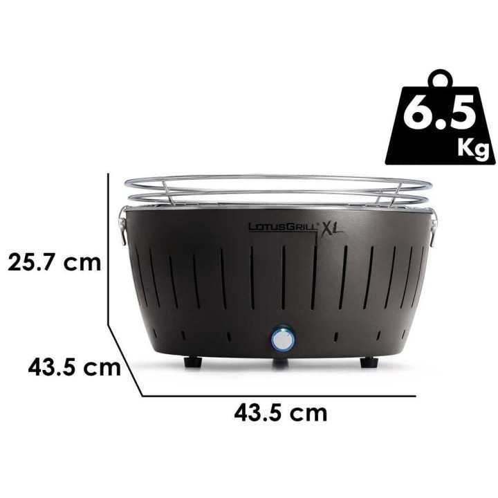 LotusGrill LG G435 U kannettava hiiligrilli, 40,5 cm, antrasiitti