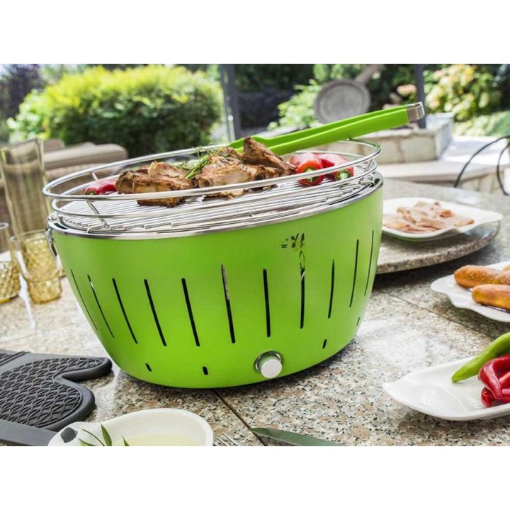 LotusGrill LG G435 U GR kannettava hiiligrilli, vihreä, 40,5 cm