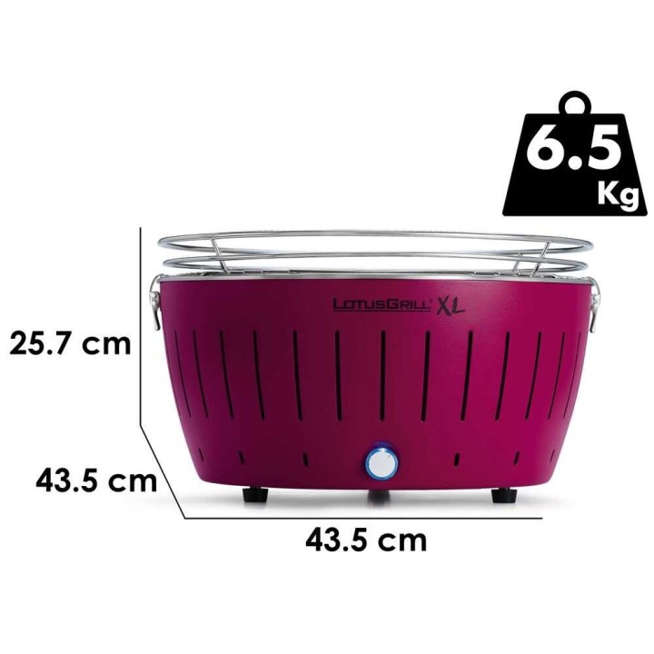 LotusGrill LG G435 U PU XL -hiiligrilli, violetti, 40,5 cm