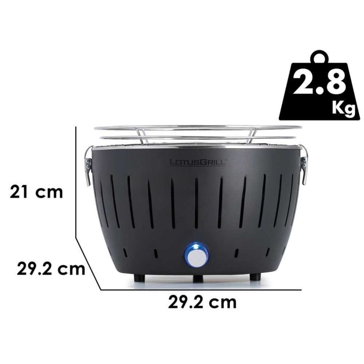 LotusGrill LG G28 U Mini hiiligrilli, antrasiitti, 530 cm²
