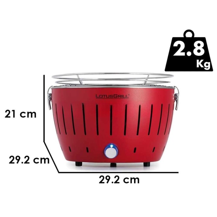 LotusGrill LG G28 U RD Mini hiiligrilli, punainen, Ø 26 cm