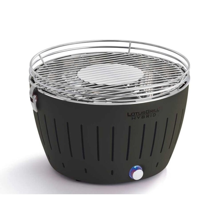 LotusGrill LG G34 H hybridi- ja hiiligrilli, Ø 32 cm, musta