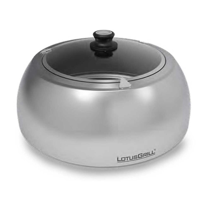 LotusGrill LG COP SG 34 grillikupu, ruostumaton teräs ja karkaistu lasi, 34,5 × 34,5 × 17,4 cm