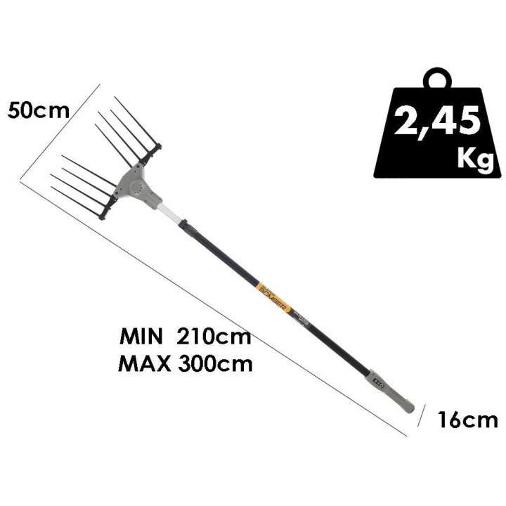 Volpi Bomber 185L oliivinkorjuukampa, 350 W, 12 V, 210–300 cm