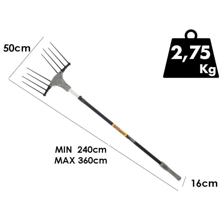 Volpi Super Bomber 185XL oliivinkorjuulaite, 350 W, teleskooppivarsi 240–360 cm