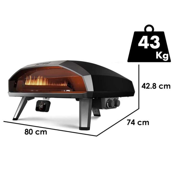 Ooni Koda 2 Max kaasupizzauuni, 2 pizzaa, 500 °C, ulkokäyttöön