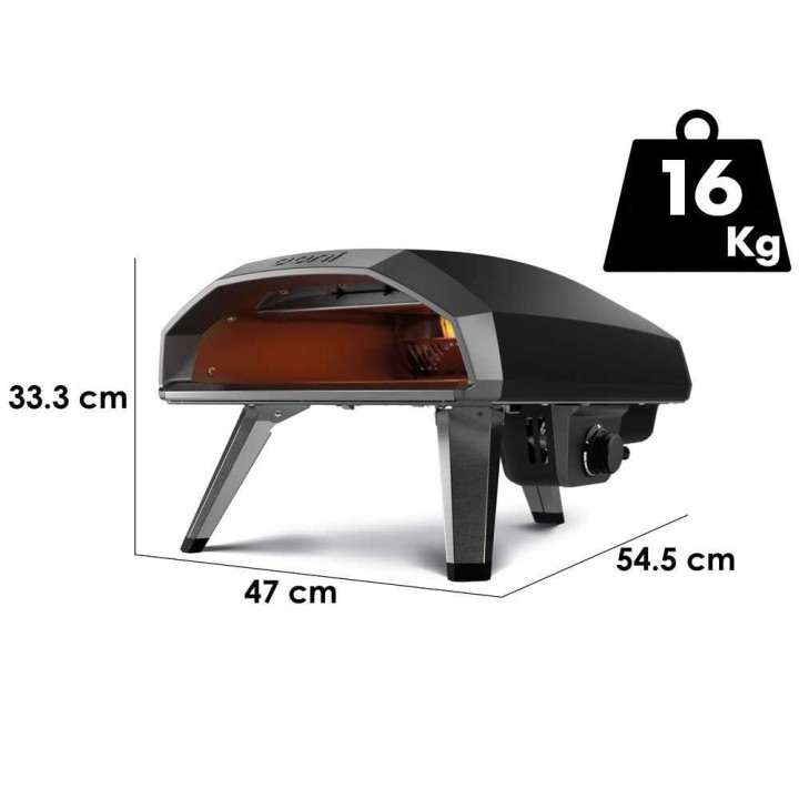 OONI Koda 2 kaasukäyttöinen pizzauuni, 4 400 W, 500 °C, 39 × 39 cm