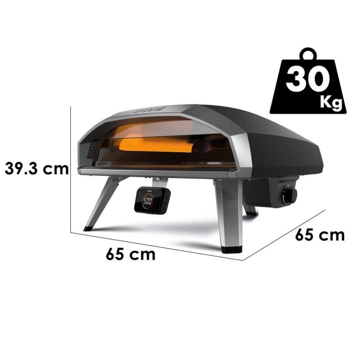 OONI Koda 2 Pro kaasukäyttöinen pizzauuni, 9 800 W, 500 °C