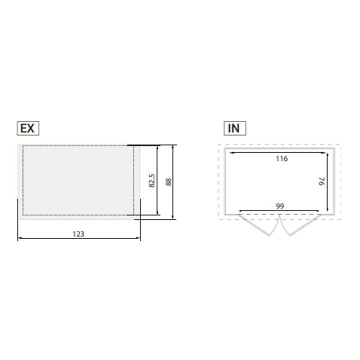 Garofalo Box Evo Flat 100 säilytyskaappi, PVC, 855 l, 123 × 82,5 × 104 cm