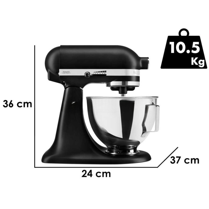 KitchenAid Classic 5KSM95PS-EBM planetaarinen yleiskone, 4,3 l, 275 W, mattamusta