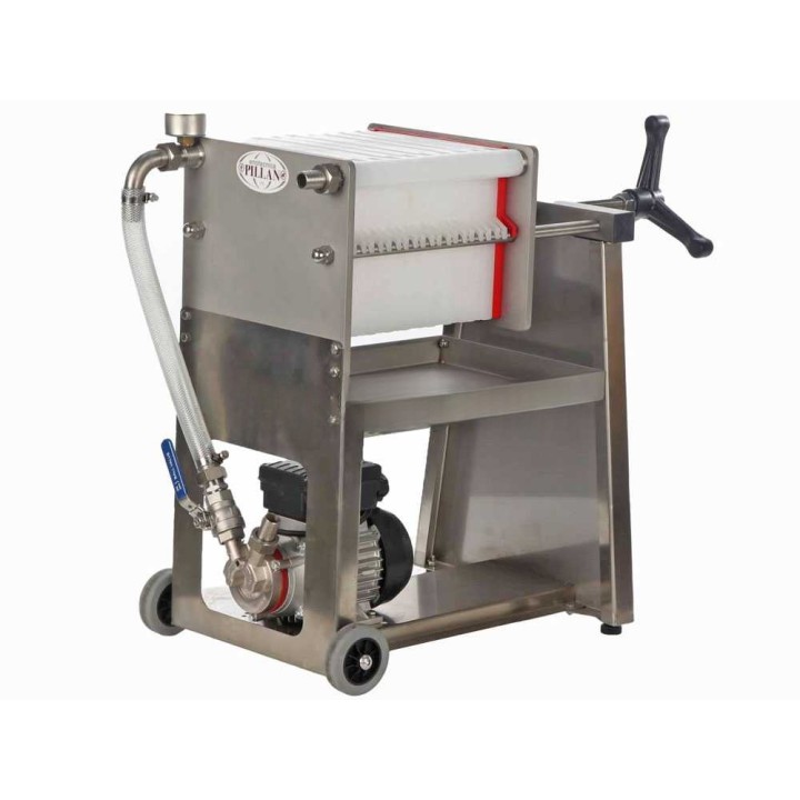 Enotecnica Pillan F20 levysuodatin viinille, ruostumaton teräs, 20 levyä, 0,5 HP