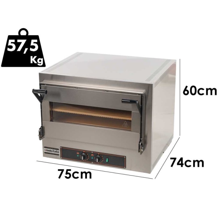 Resto Italia KUBE 1 H sähköinen pizzauuni, 3 200 W, 2 paistotasoa
