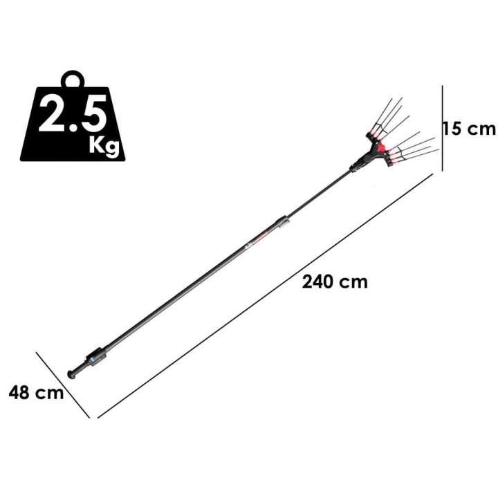 Castellari Vertigo C 18V akkukäyttöinen oliivinkorjuukampa, 800 W, 190–240 cm