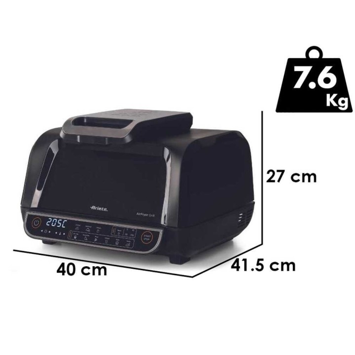 Ariete 4635 Air Fryer Grill -kuumailmakeitin ja grillilaite, 8 l, 1 700 W