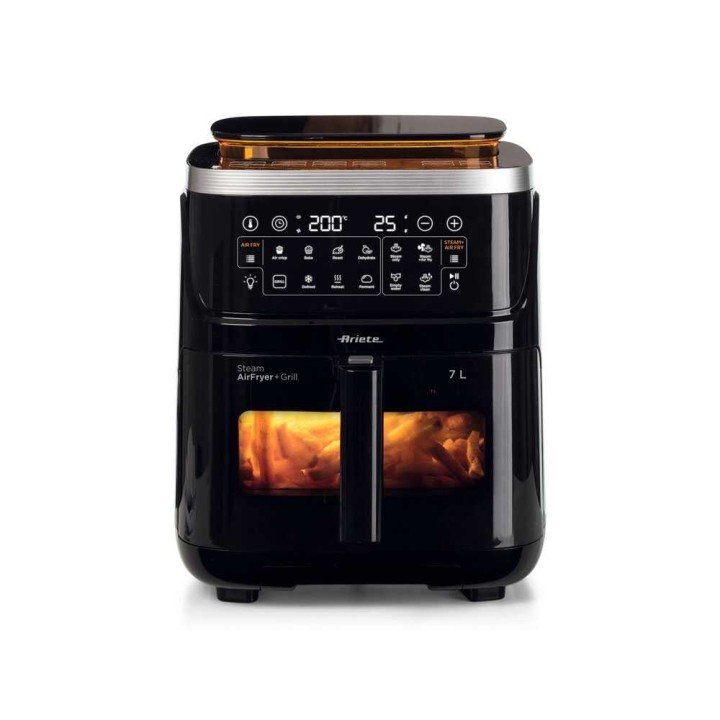 Ariete 4636 kuumailmakeitin höyry- ja grillitoiminnoilla, 7 l, 1 700 W