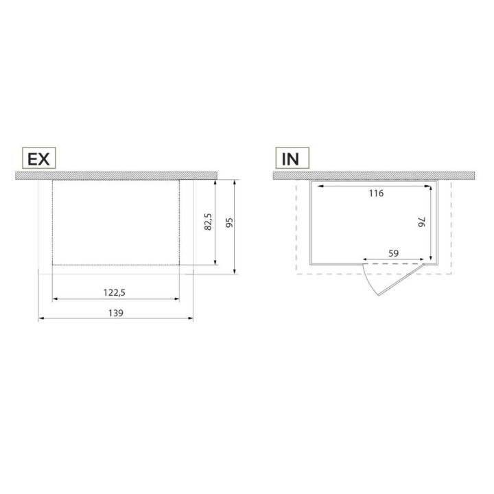 Garofalo Tuscany 100 PVC-säilytysvaja, 122,5 × 82,5 × 201 cm, lattialla
