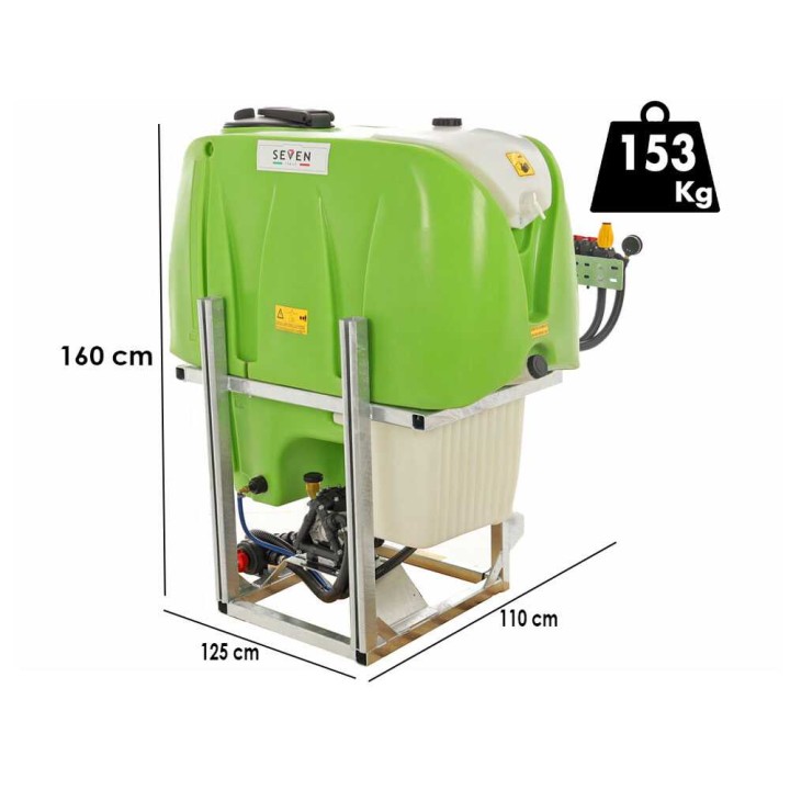 Seven Italy 600 l traktoriruisku, Comet BP 75, 68 l/min, 15 bar